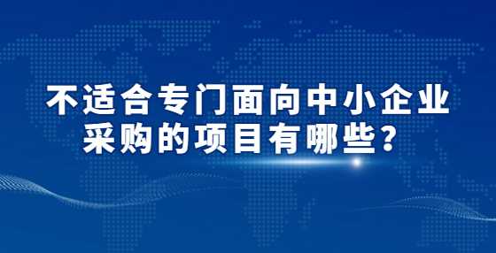 不适合专门面向中小企业采购​的项目有哪些？