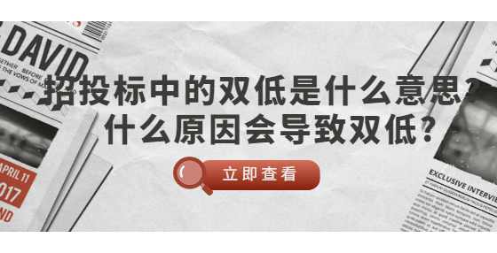 招投标中的双低是什么意思？什么原因会导致双低?