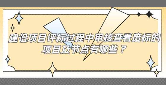 建设项目评标过程中审核查看废标的项目及节点有哪些？