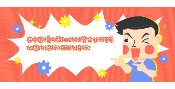 在中国境内注册的独资企业可否参加国内