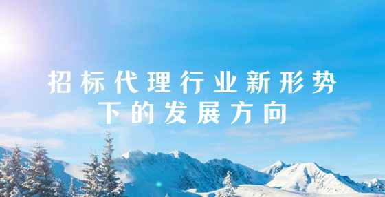 招标代理行业新形势下的发展方向