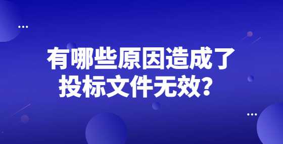 有哪些原因造成了投标文件无效？