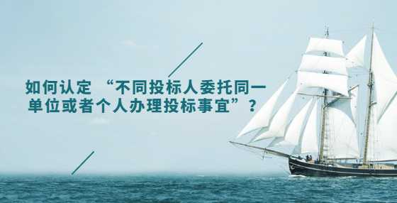 如何认定 “不同投标人委托同一单位或者个人办理投标事宜”？