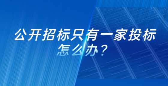 公开招标只有一家投标怎么办？