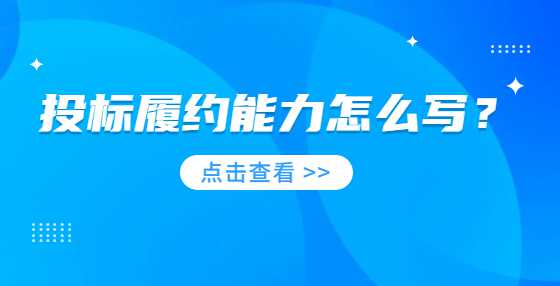 投标履约能力怎么写？