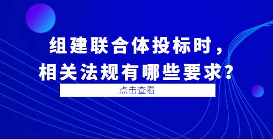 组建联合体投标时，相关法规有哪些要求？