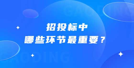 招投标中哪些环节最重要？