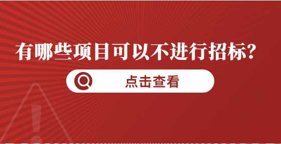 有哪些项目可以不进行招标？