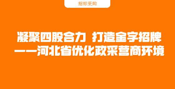 凝聚四股合力 打造金字招牌——河北省优化政采营商环境