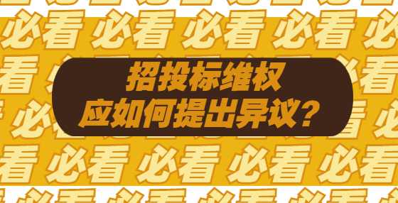 招投标维权，应如何提出异议？