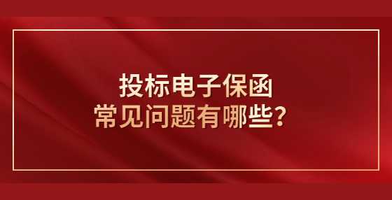 投标电子保函常见问题有哪些？