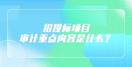 招投标项目审计重点内容是什么？