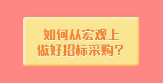 如何从宏观上做好招标采购？