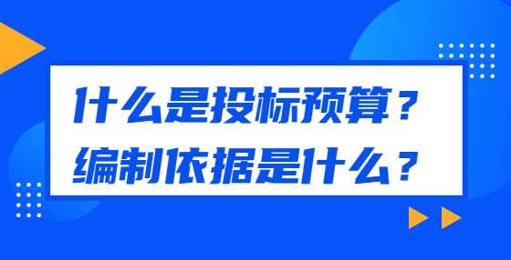 什么是投标预算？编制依据是什么？