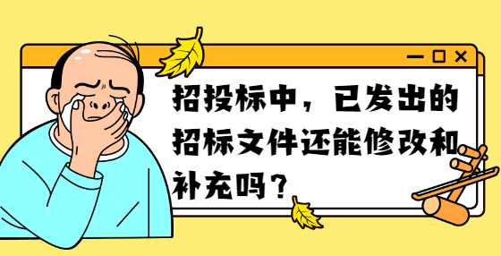招投标中，已发出的招标文件还能修改和补充吗？