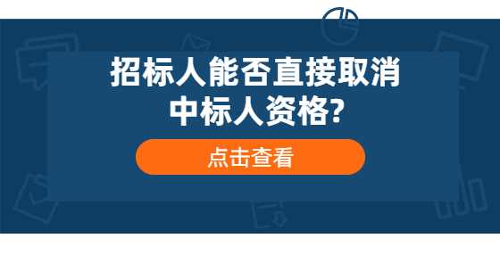 招标人能否直接取消中标人资格?