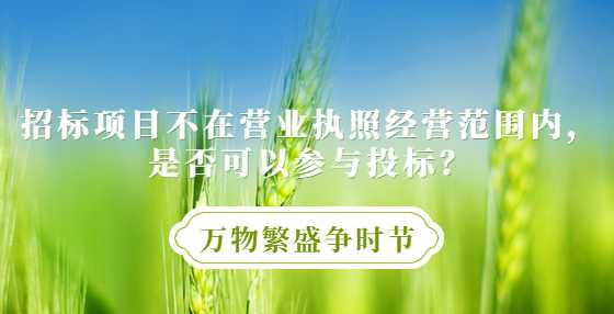 招标项目不在营业执照经营范围内，是否可以参与投标？