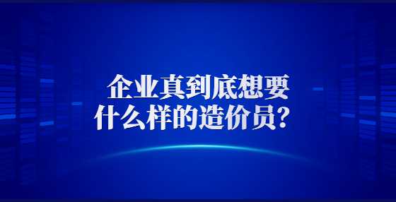 企业真到底想要什么样的造价员？