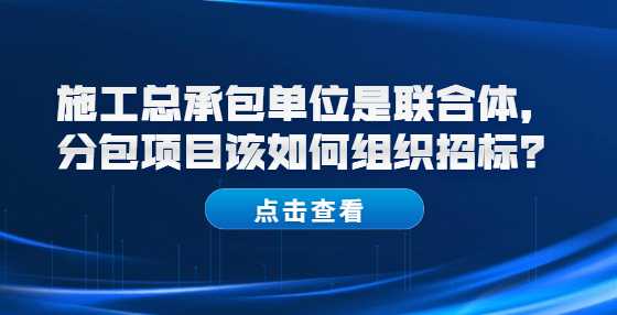施工总承包单位是联合体，分包项目该如何组织<a height=