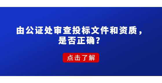 由公证处审查投标文件和资质，是否正确？
