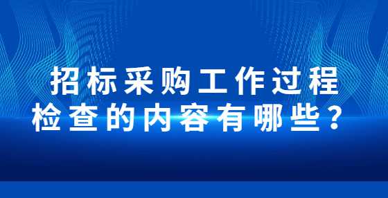 招标采购工作过程检查的内容有哪些？
