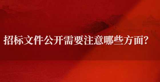 招标文件公开需要注意哪些方面？