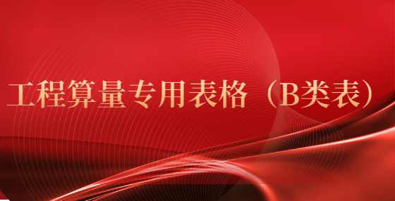 工程算量专用表格（B类表）