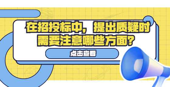 在招投标中，提出质疑时需要注意哪些方面？