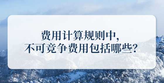 费用计算规则中，不可竞争费用包括哪些？