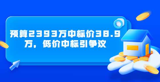 预算2393万中标价38.9万，低价中标引争议