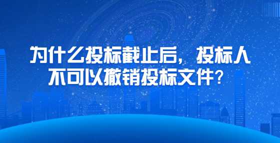 为什么投标截止后，投标人不可以撤销投标文件？