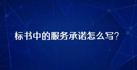标书中的服务承诺怎么写？