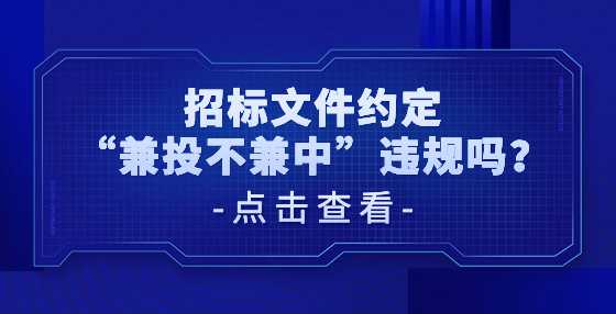 招标文件约定“兼投不兼中”违规吗？