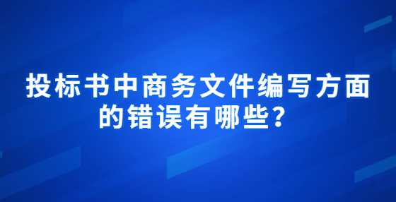 投标书中商务文件编写方面的错误有哪些？