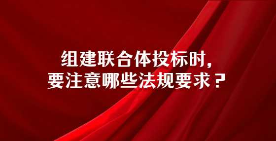  组建联合体投标时，要注意哪些法规要求？