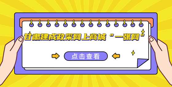 甘肃建成政采网上商城“一张网”