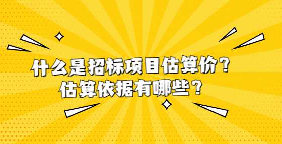 什么是招标项目估算价？估算依据有哪些？