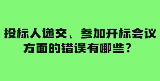 投标人递交、参加开标会议方面的错误有哪些？
