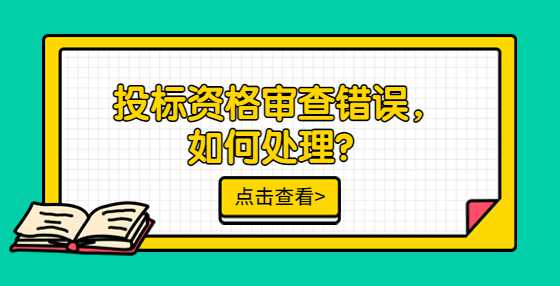 投标资格审查错误，如何处理？