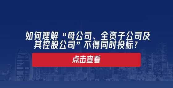 如何理解“母公司、全资子公司及其控股公司”不得同时投标？