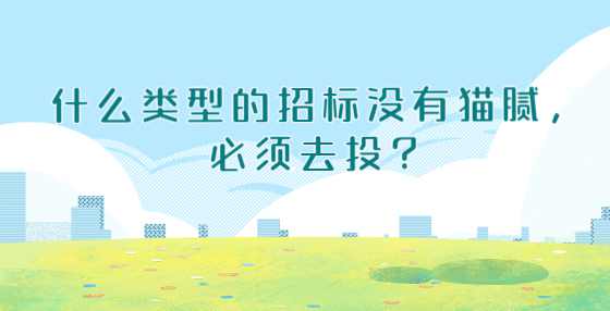 什么类型的招标没有猫腻，必须去投？