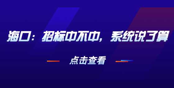 海口：招标中不中，系统说了算