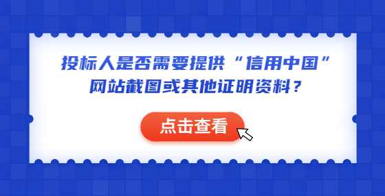 投标人是否需要提供“信用中国”网站截图或其他证明资料？