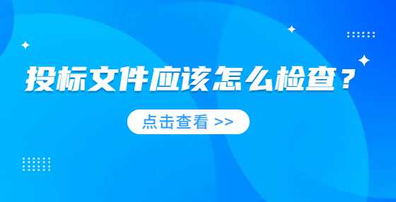 投标文件应该怎么检查？
