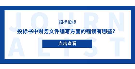 投标书中财务文件编写方面的错误有哪些？