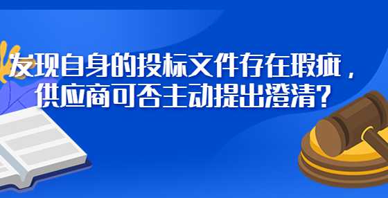 发现自身的投标文件存在瑕疵，供应商可否主动提出澄清？