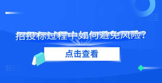 招投标过程中如何避免风险？