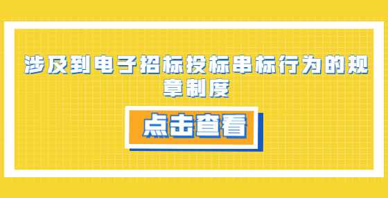 涉及到电子招标投标串标行为的规章制度