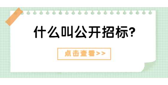 什么叫公开招标？