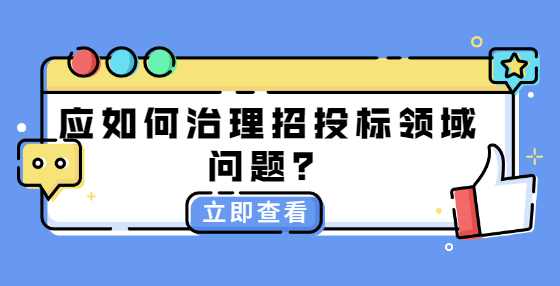 应如何治理招投标领域问题？
